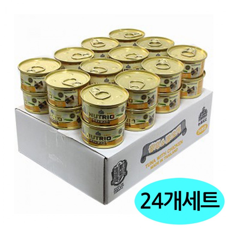 뉴트리오(CAT) 캔 80g (참치.닭고기) (24개세트) (1박스)