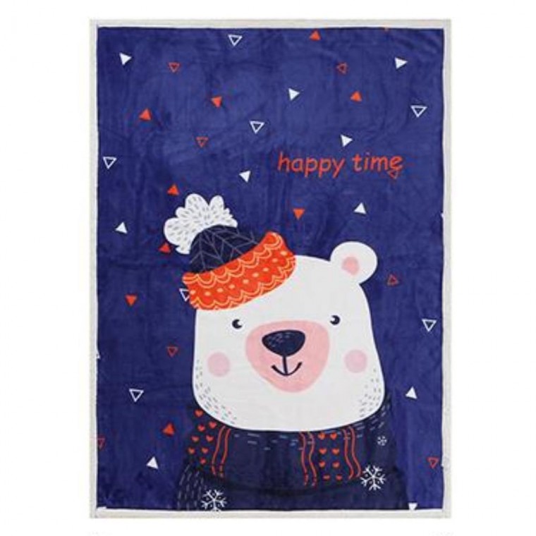 HL] 담요 무릎담요 북극곰 양털패턴 극세사 100x140cm 겨울