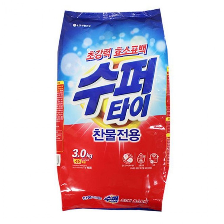 3.0kg 빨래 세탁세제 빨래세제 찬물 세제 세탁세제대용량 대용량가루세제 가루 가루세탁세제 세탁기 수퍼타