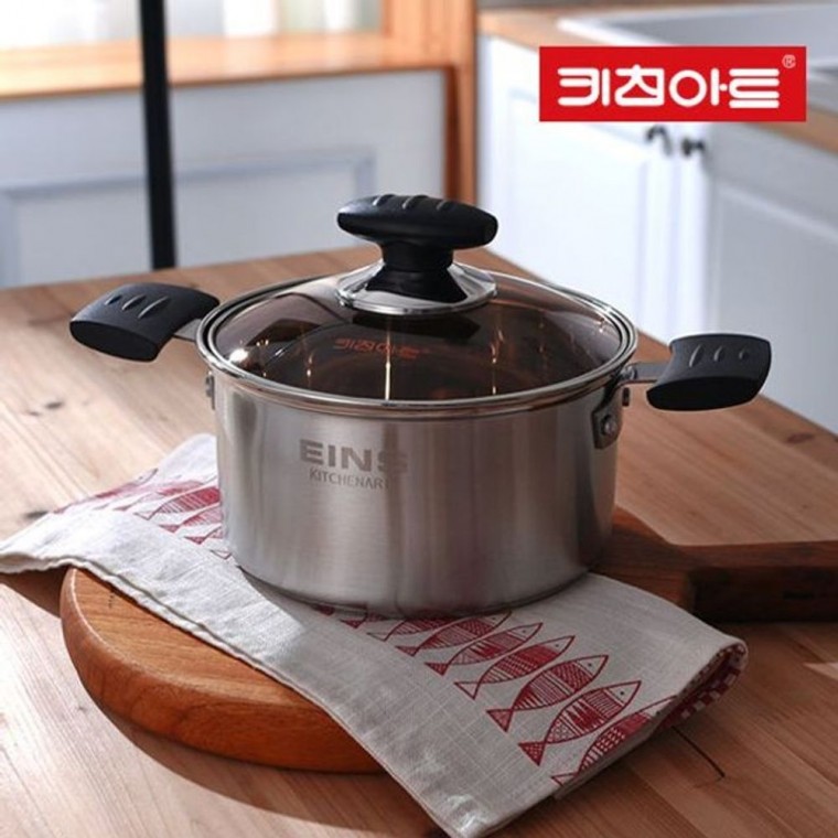 스텐냄비 주방냄비 찌개 전골 아인스 요리 양수 코팅냄비 라면 키친아트 냄비 20cm 탕 요리냄비