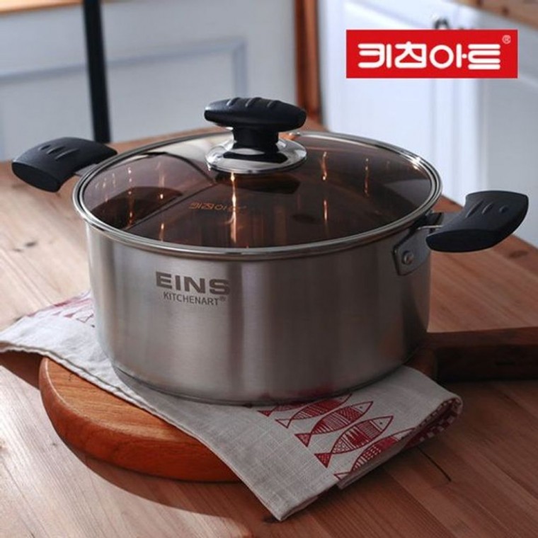 곰솥 찌개 코팅냄비 26cm 라면 스텐냄비 주방냄비 탕 냄비 전골 요리 키친아트 요리냄비