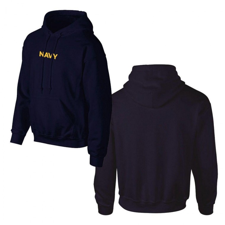 밀리터리 NAVY 기모 후드티 옐로우 네이비