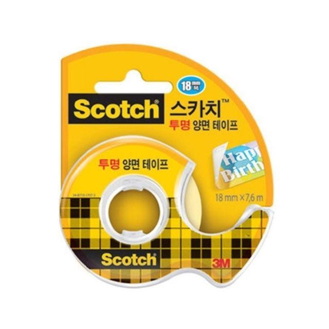 3M 스카치 투명양면테이프 23718mm/18mmx7.6m 갑(1