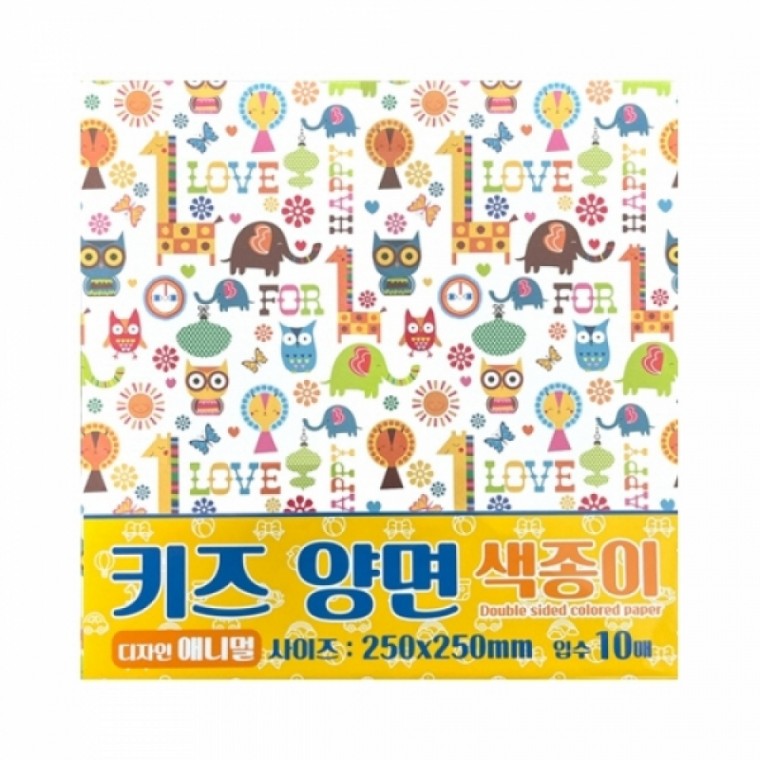 기븐 전통 양면색종이 애니멀 10매입 / 250x250mm / 10개입 / 144035