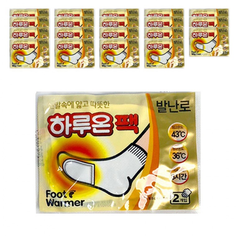 하라스 하루온팩 (발난로 1쌍 5세트)x4 붙이는 발핫팩 풋워머