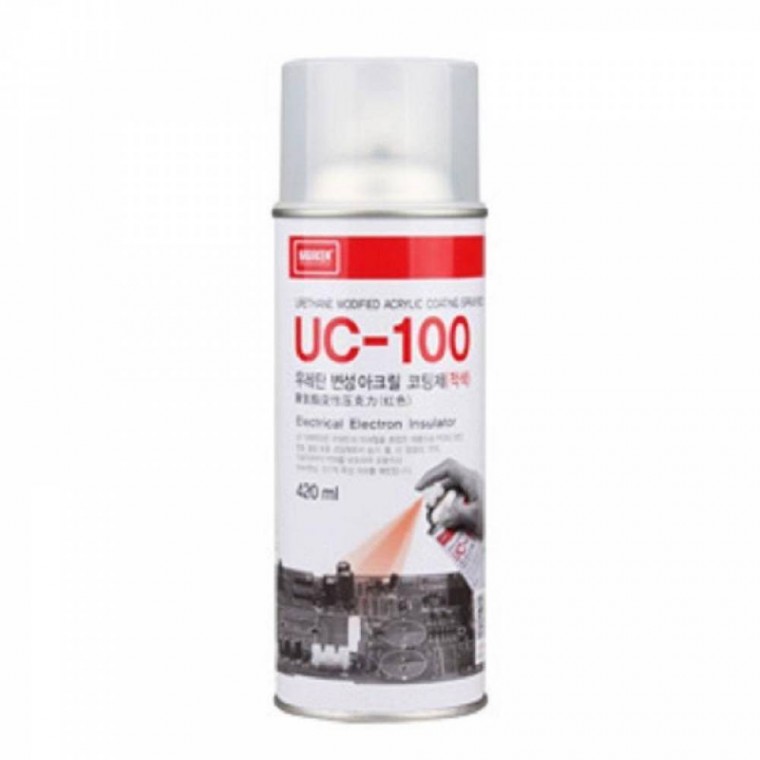 스프레이 나바켐 UC-100(RED) 우레탄 변성 아크릴 코팅제 420ml 그리스