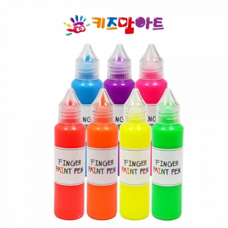 키즈맘아트 핑거 페인트펜 형광 세트 (50ml x 7색)