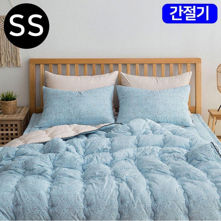 이불 슈퍼싱글 베개커버세트 블루 프릴간절기