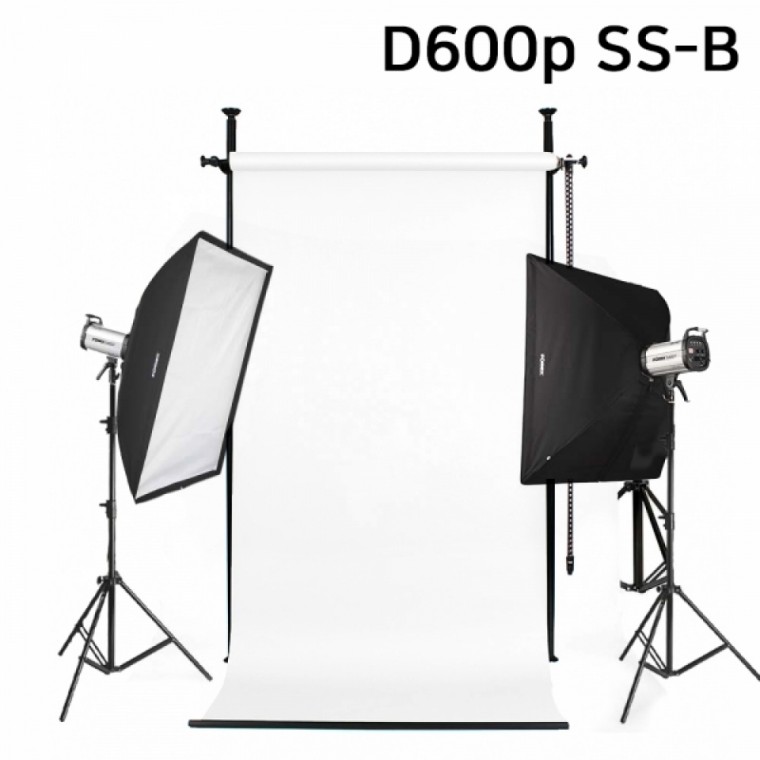 포멕스 사진조명 스튜디오 촬영 세트 (D600p SS-B) 고정형 배경시스템 (배경지135cm 화이트) 쇼핑몰 의류