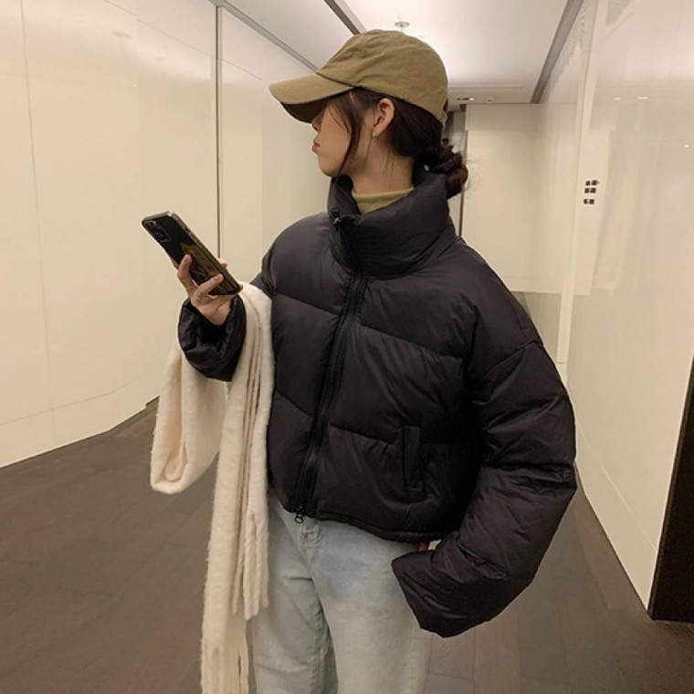 HL] 여성 데일리 하이넥 숏패딩