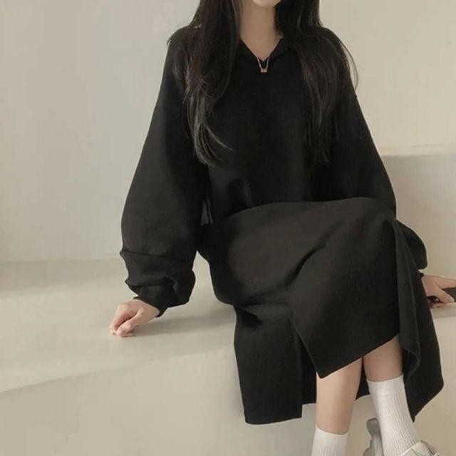 빅사이즈 롱 원피스 데일리 박시 가을 여자 무지 봄