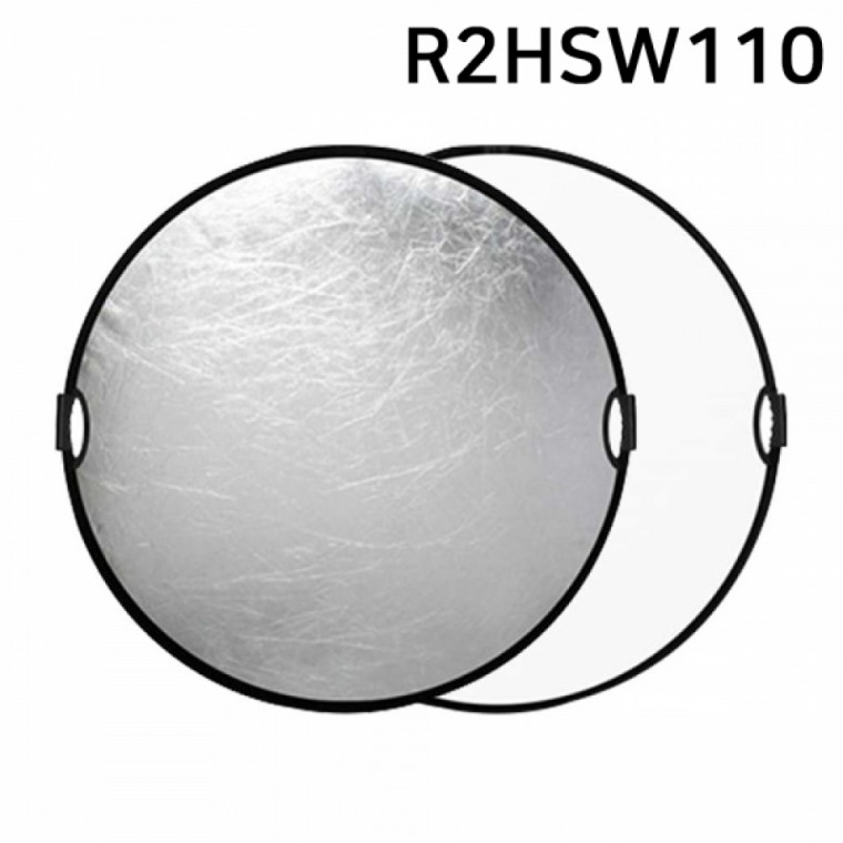 포멕스 사진조명 촬영장비 원형반사판 지름 110cm two handle (R2HSW110) (실버 화이트 양면)