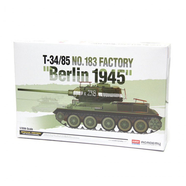 아카데미 1대35 T-34대 85 제183공장 베를린 1945대정밀 에칭 부품포함 (AC13295)