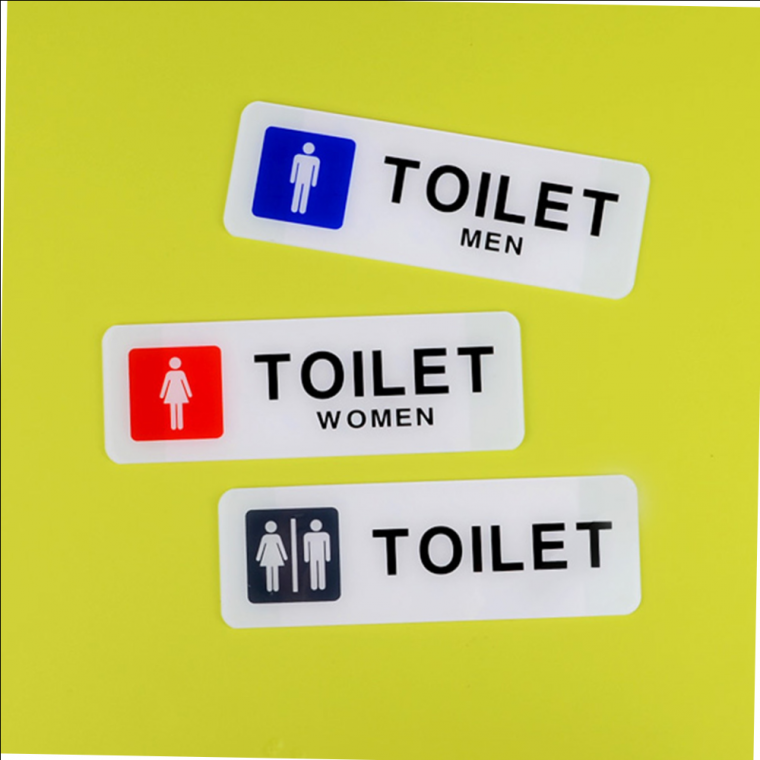 가로형 화장실안내판 심플 TOILET 아크릴표지판 10개