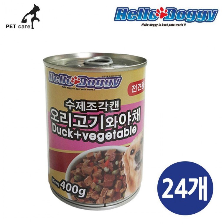 오리고기와 24개 1박스 400g 수제조각캔 x 야채