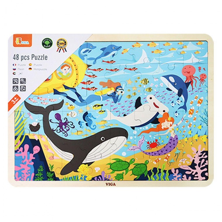 48pcs 퍼즐 바다생활 원목퍼즐