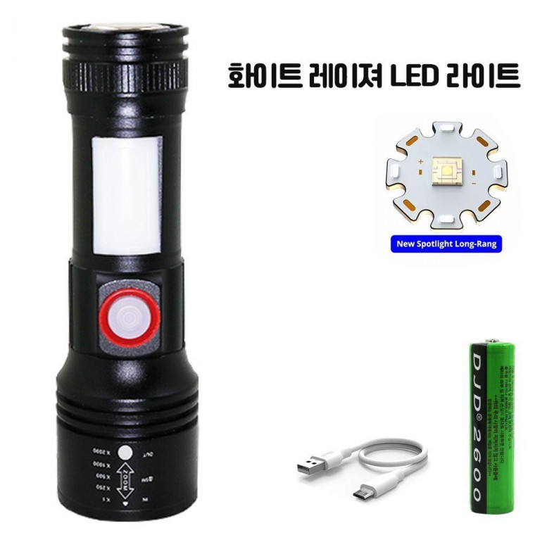 20000루멘 LED 충전식 서치라이트 손전등 후레쉬 COB