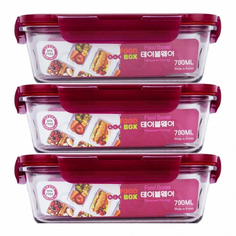 에이엘에스 테이블웨어 푸드박스 AML-531F 700ml 3개입