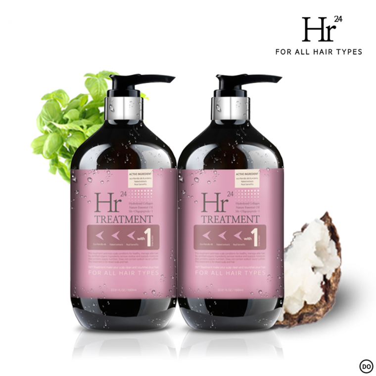 [Hr24] 단백질 대용량 약산성 무실리콘 트리트먼트 1000ml x 2개