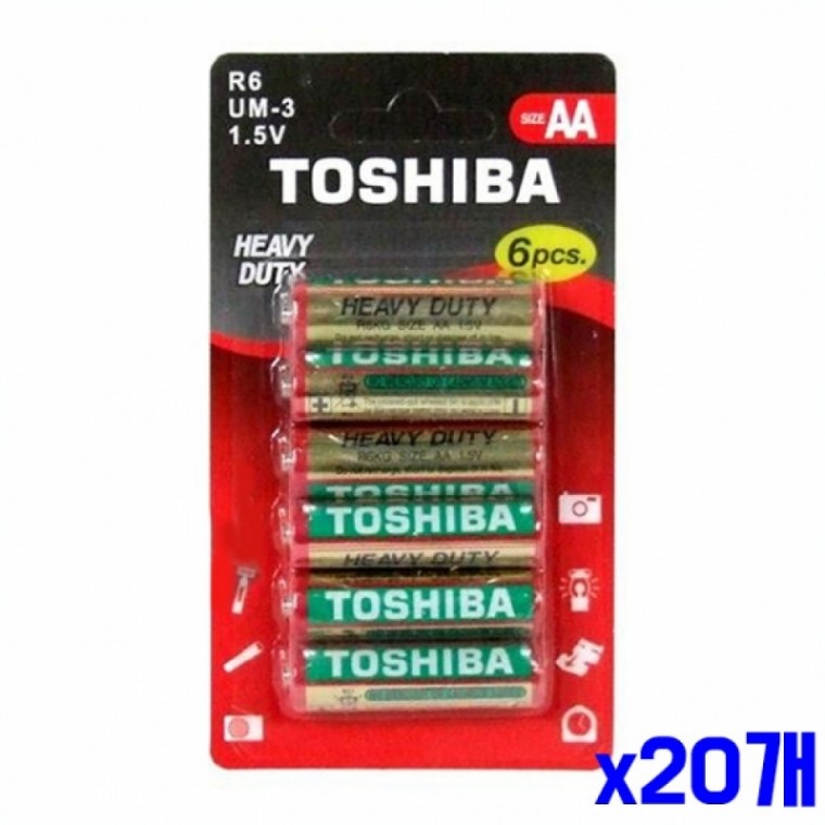 실용적인 TOSHIBA AA건전지 6P x20개