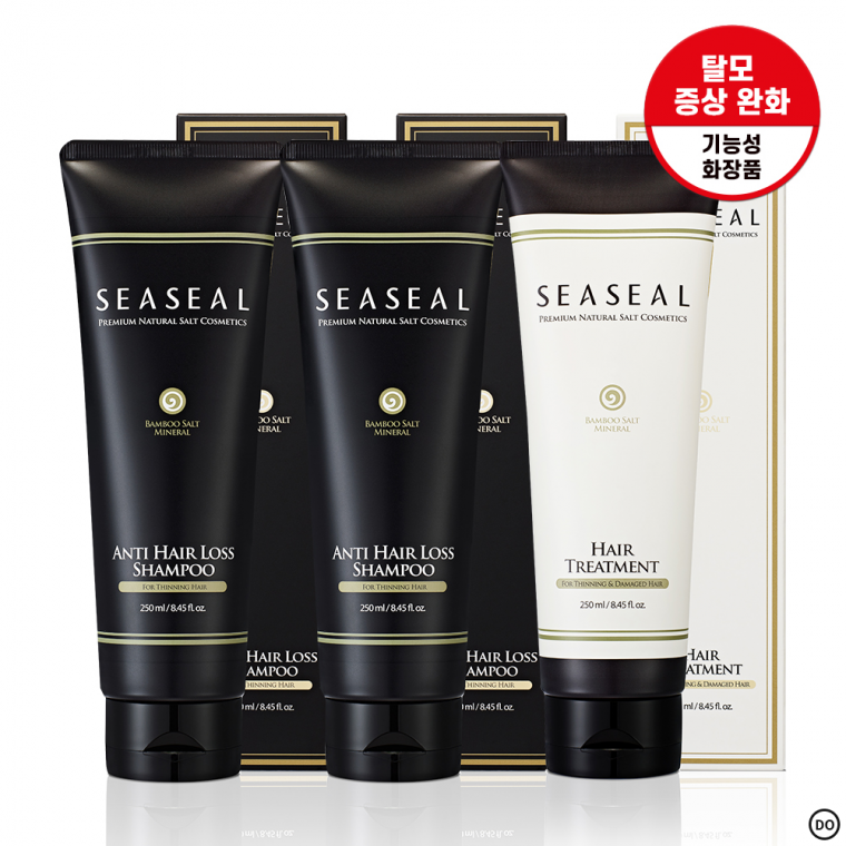 [씨실] 인산가 탈모 완화 기능성 대나무수 죽염 샴푸 250ml x 2개+ 트리트먼트 250ml