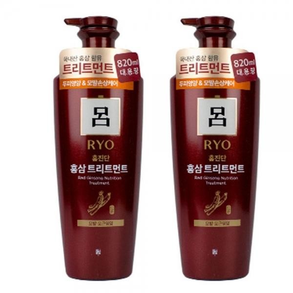 려 홍진단 홍삼 트리트먼트 손상모발용 820ml 2개