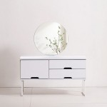 가구산책 좌식 화장대 원형 거울 세트 850 EC154