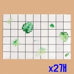 주방 오염방지 시트지 2p세트(90x60cm) (나뭇잎) x2개