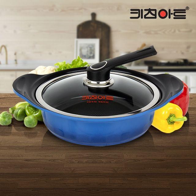 키친아트 세라믹 냄비 전골 24cm 찌개 코팅 주물 조리기구