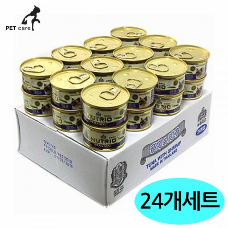 뉴트리오(CAT) 캔 80g (참치.새우) (24개세트) (1박스)