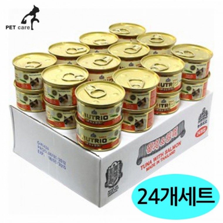 뉴트리오(CAT) 캔 80g (참치.연어) (24개세트) (1박스)