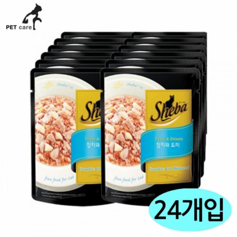 쉬바 파우치 (참치.도미) (70g x 24개) (1박스)