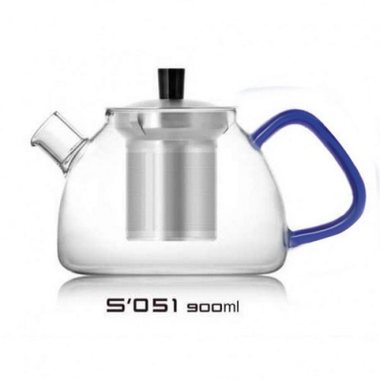 SM사마포트 S051 900ml 블루핸들/011850 유럽 수입주방 유럽패턴 주방 도자기주 티포트 퀸 욕실 차 주 오