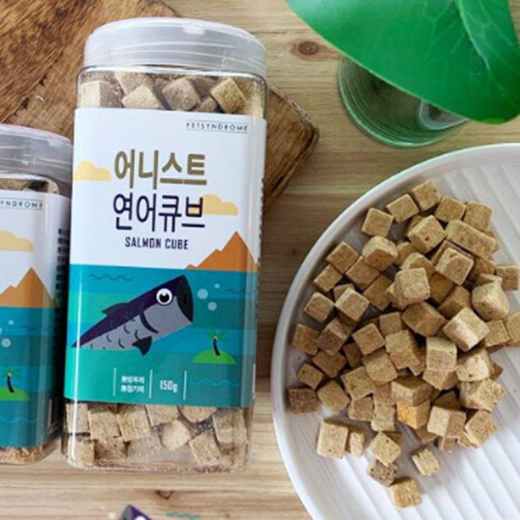 강아지 그대로 동결건조 큐브 연어 150g 1P 트릿 한입