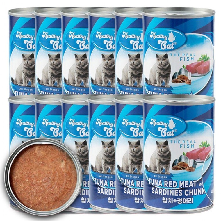 고양이 영양 통조림 참치 정어리 400g 12P 습식 간식