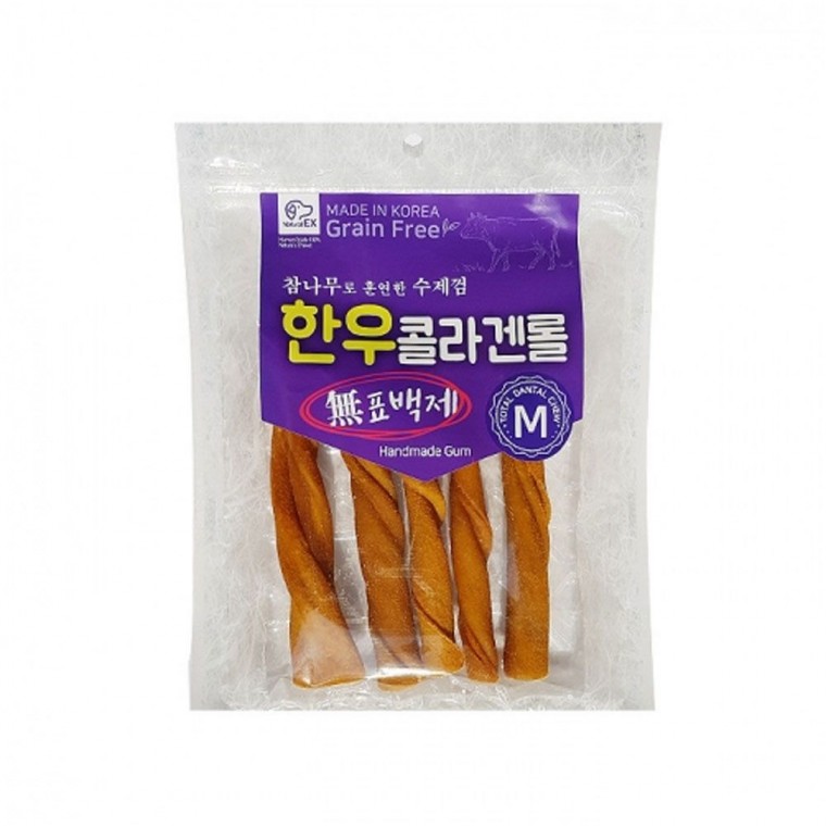 애견껌 한우 콜라겐 롤 (M) X7개 강아지 수제껌 스틱껌 간식 강아지치석간식