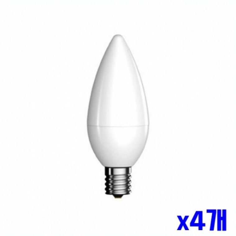 LED 촛대구 5W 전구색 불투명 x4개 라이트 조명