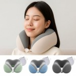(이거찜) 파우치에 쏙 구름 목베개+전용파우치 메모리폼 U형 비행기 차량 필수 고밀도