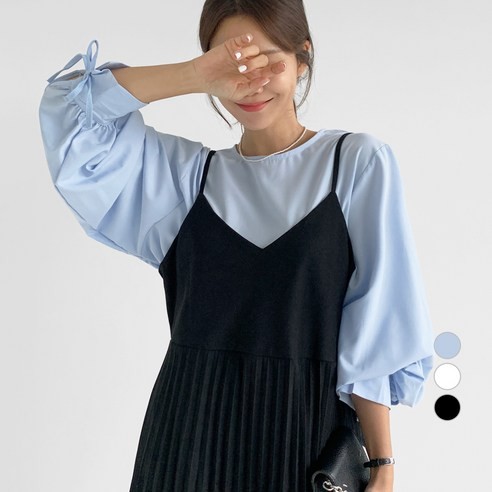 [다퍼몰] 바블링브룩 왕 퍼프 찰랑 쿨 블라우스/20장