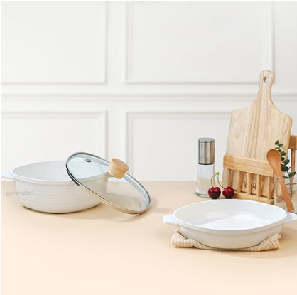 IH 테라조 사각냄비 20cm x 스테이크팬 20cm 2종 세트