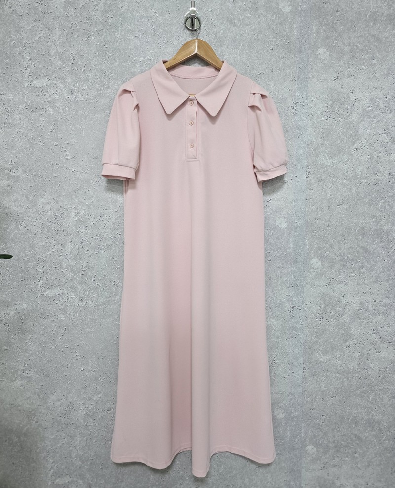 피케카라퍼프원피스입니다.//