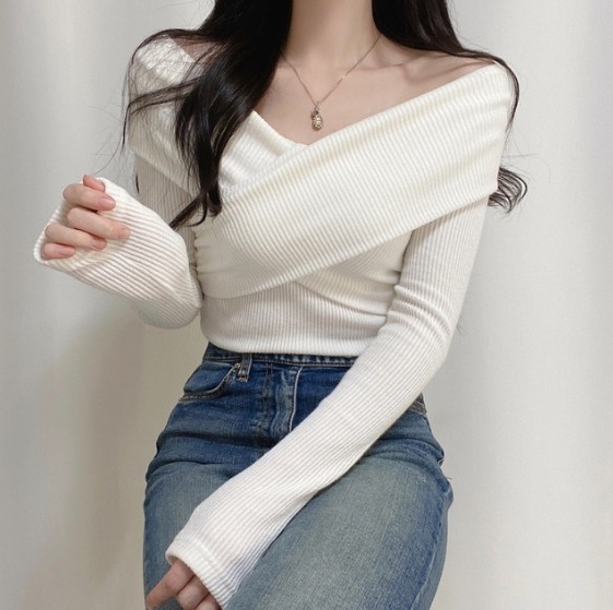 다퍼몰] 290 텐션좋은 X 오프숄더 골지 티/15장