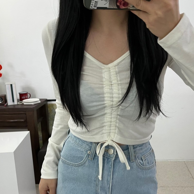 [다퍼몰] 스퀘어 스트링 긴팔 티 2컬러/11장